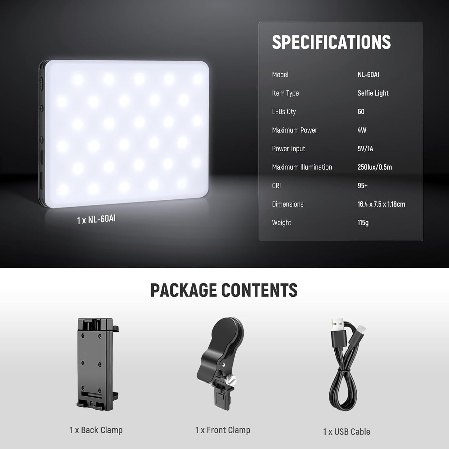 NL-60AI Selfie LED Light
